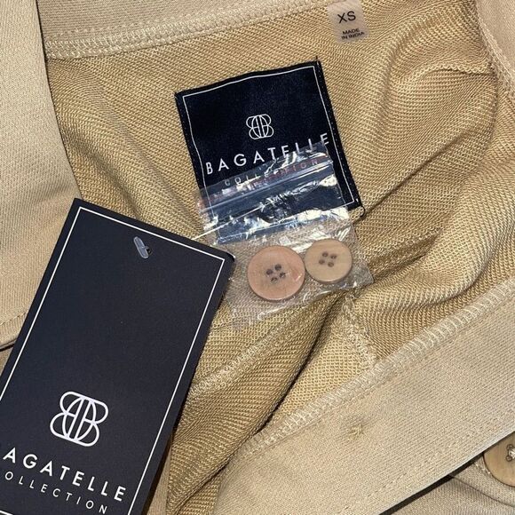 BAGATELLE COLLECTION Heavy Knit Button Down Shacket XSmall Nwt Khaki Tan - Picture 6 of 10